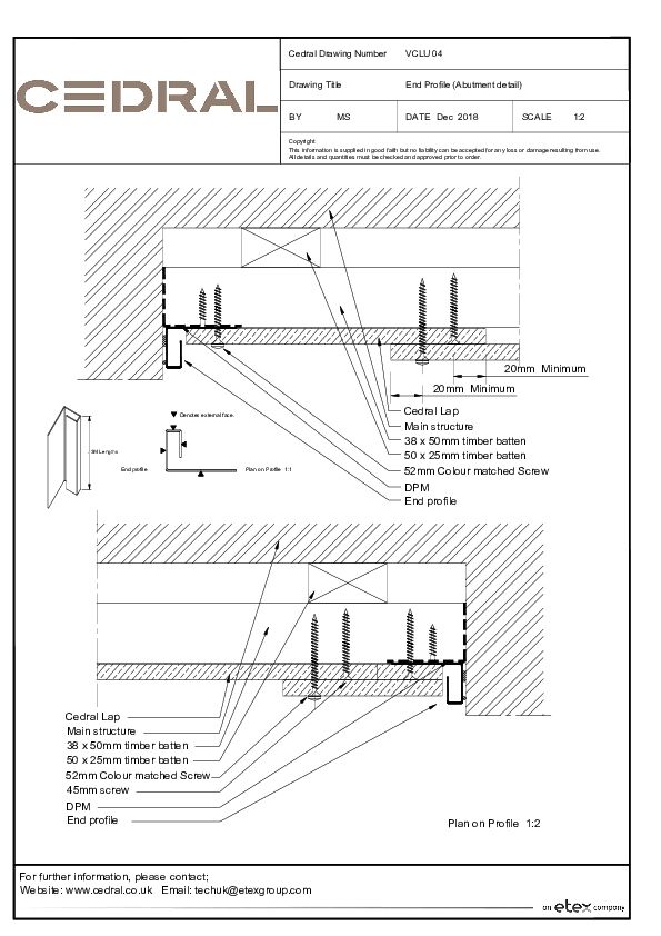 Cedral Lap Vertical Undulated End Profile Abutment Detail