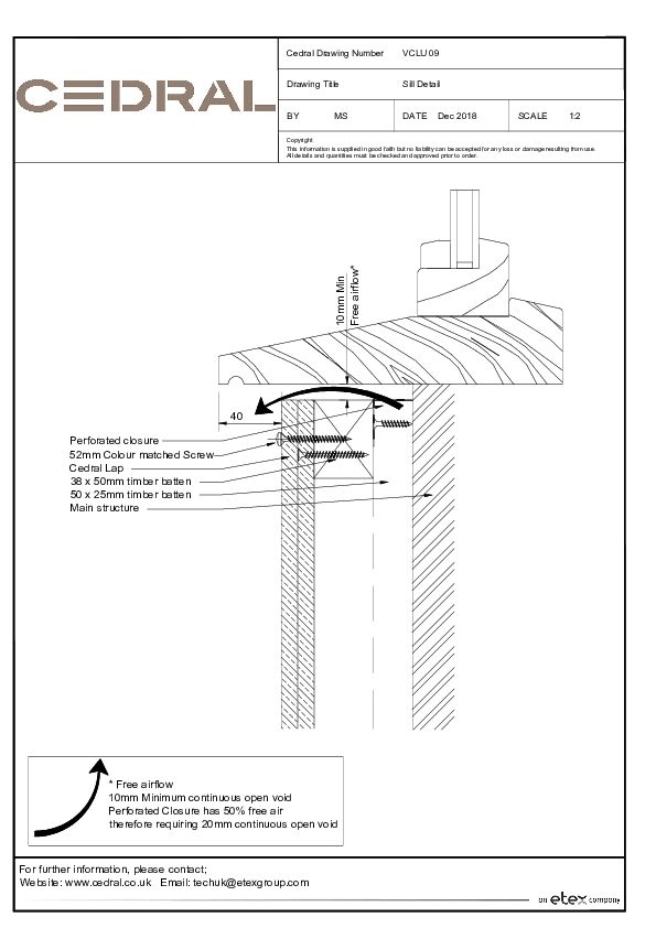 Cedral Lap Vertical Undulated Sill Detail