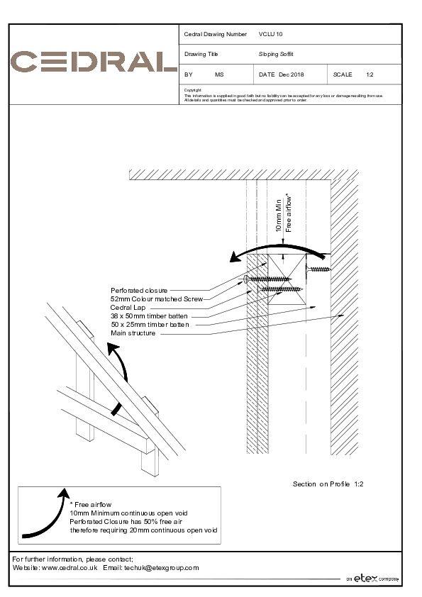 Cedral Lap Vertical Undulated Sloping Soffit Detail