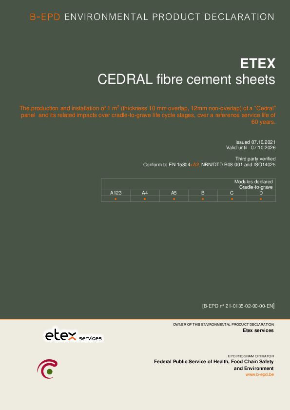 EPD Cedral Fibre Cement Facades – KOB