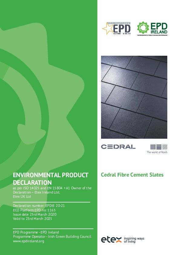 EPD Cedral Fibre Cement Slates 2020
