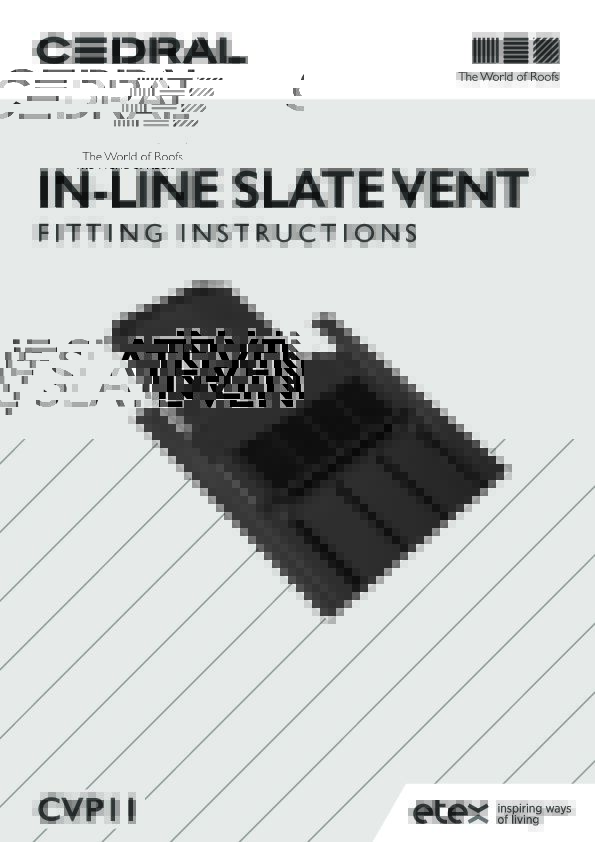 Fixing Sheet - In - line Slate Vent