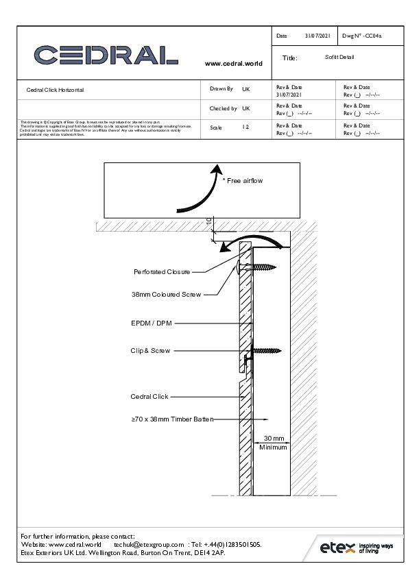 Cedral Click Soffit Detail - Horizontal