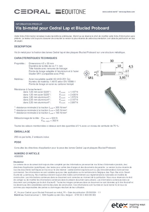 IP_Vis pour Cedral Lap et Bluclad Proboard sur métal_FR