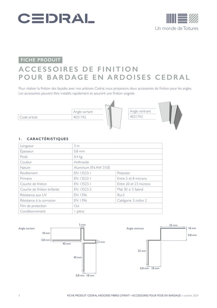 Fiche accessoires finition bardage