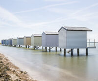 Cabanas sobre o oceano em Maldon, Essex