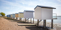 Cabanas sobre o oceano em Maldon, Essex