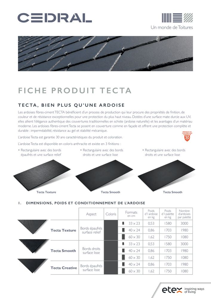 Fiche produit Cedral Tecta