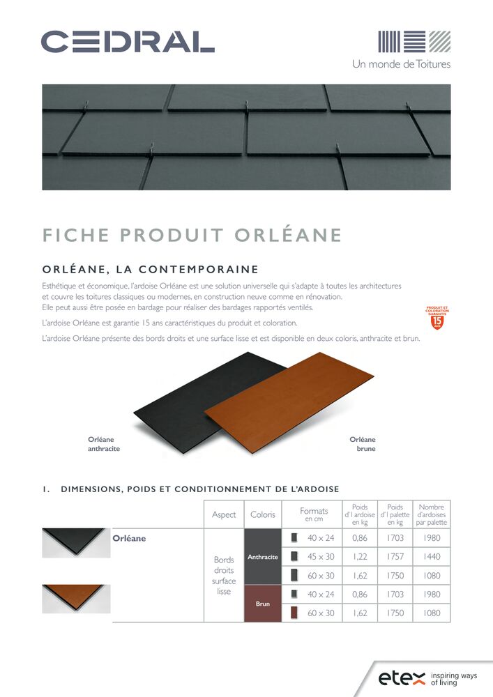 Fiche produit Cedral Orleane