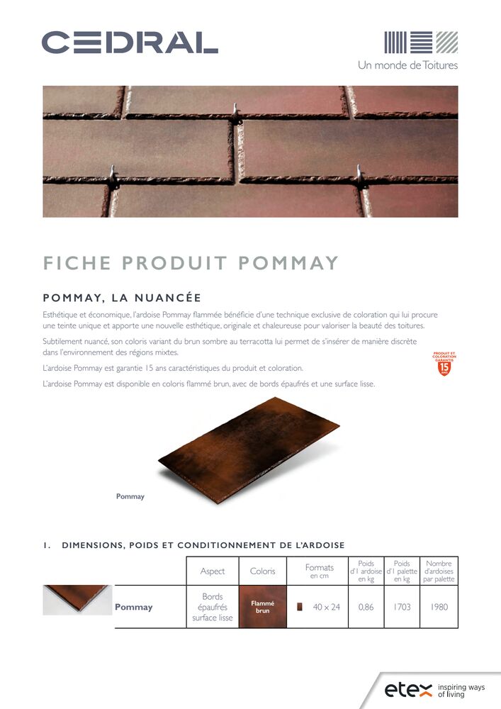 Fiche produit Cedral Pommay