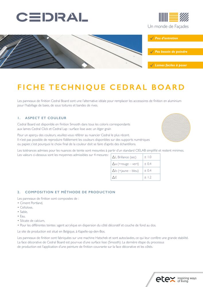 Fiche produit Cedral Board